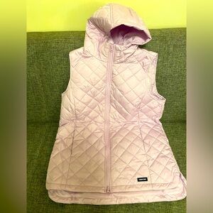 Lands End feather free insulated hooded vest women’s Large NWT blushed lilac